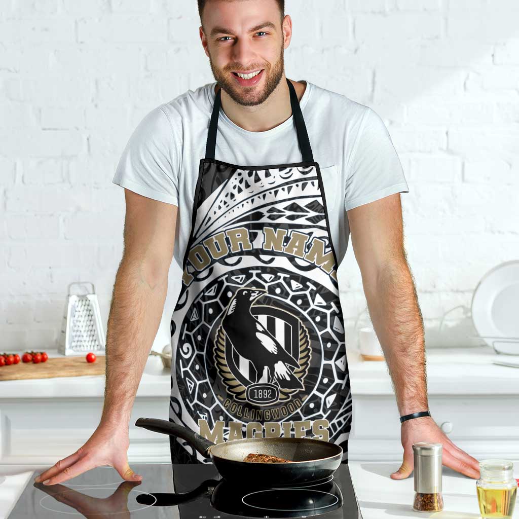 Personalized Collingwood Magpies Polynesian Apron Tribal Chest and Sleeve Tattoo Heritage Warrior