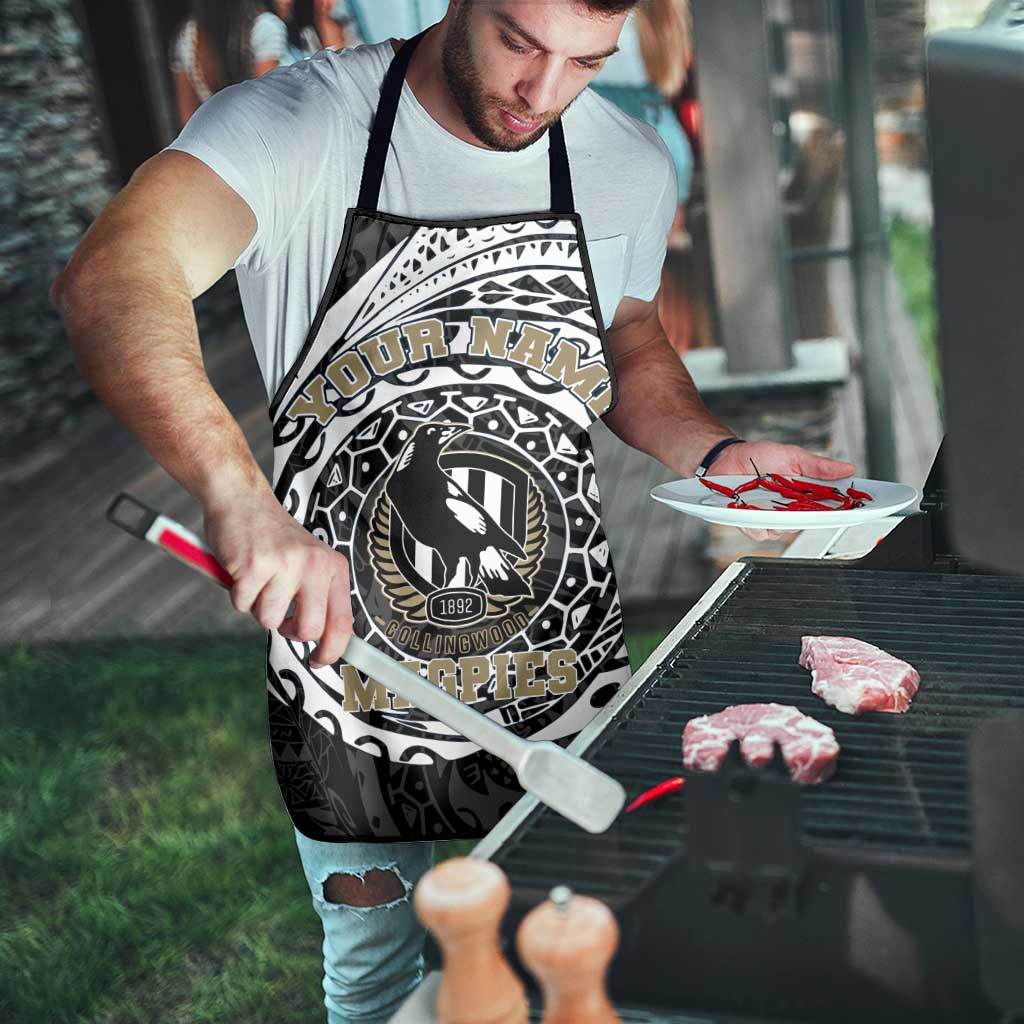 Personalized Collingwood Magpies Polynesian Apron Tribal Chest and Sleeve Tattoo Heritage Warrior
