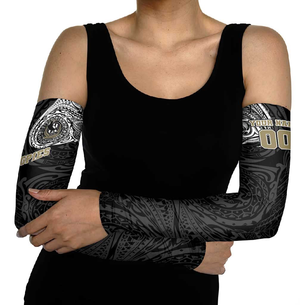 Personalized Collingwood Magpies Polynesian Arm Sleeves Tribal Chest and Sleeve Tattoo Heritage Warrior