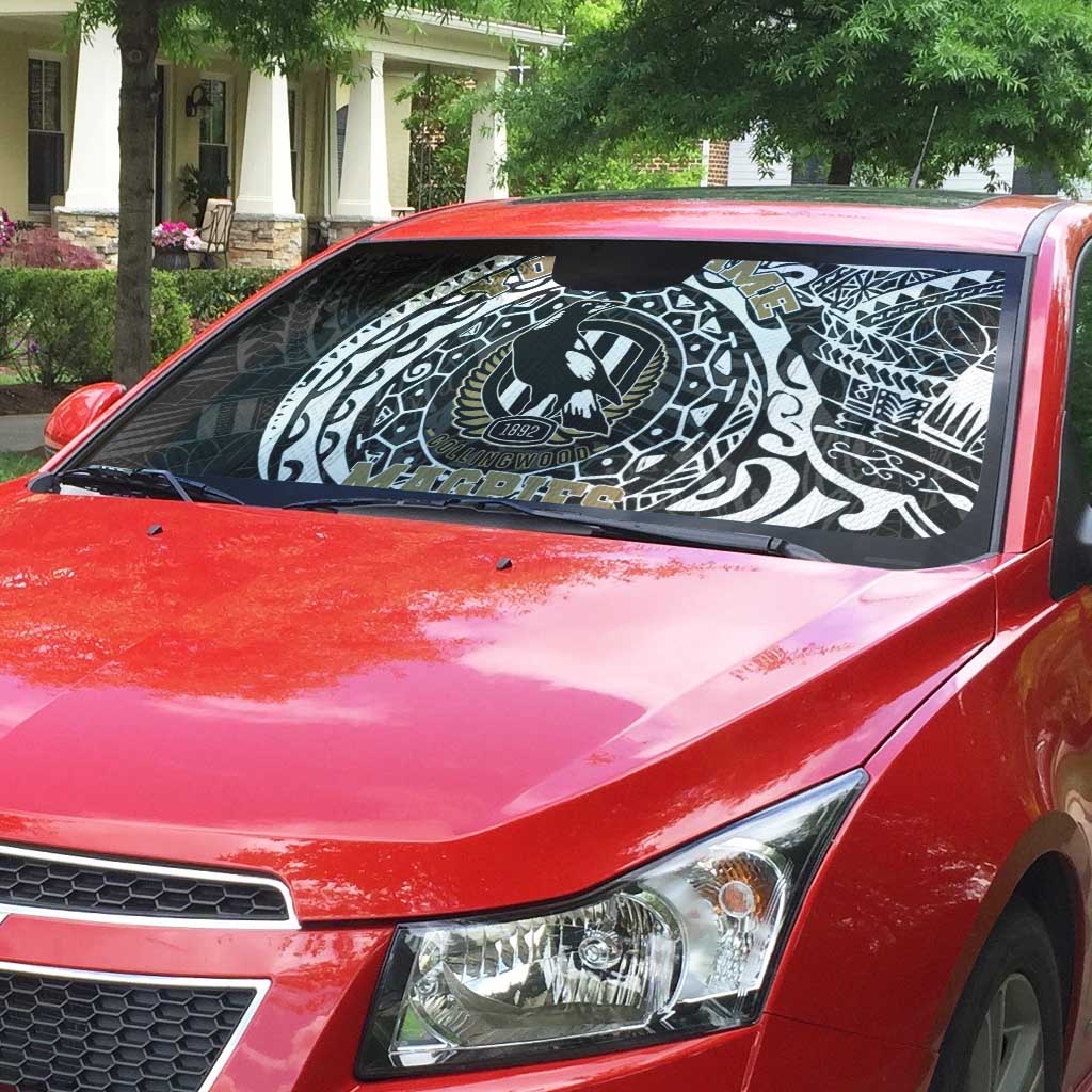 Personalized Collingwood Magpies Polynesian Auto Sun Shade Tribal Chest and Sleeve Tattoo Heritage Warrior