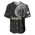 Personalized Collingwood Magpies Polynesian Baseball Jersey Tribal Chest and Sleeve Tattoo Heritage Warrior