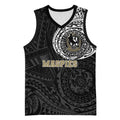Personalized Collingwood Magpies Polynesian Basketball Jersey Tribal Chest and Sleeve Tattoo Heritage Warrior