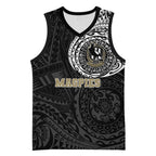 Personalized Collingwood Magpies Polynesian Basketball Jersey Tribal Chest and Sleeve Tattoo Heritage Warrior