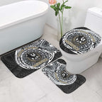 Personalized Collingwood Magpies Polynesian Bathroom Set Tribal Chest and Sleeve Tattoo Heritage Warrior