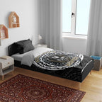 Personalized Collingwood Magpies Polynesian Bedding Set Tribal Chest and Sleeve Tattoo Heritage Warrior