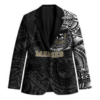 Personalized Collingwood Magpies Polynesian Blazer Tribal Chest and Sleeve Tattoo Heritage Warrior