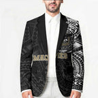 Personalized Collingwood Magpies Polynesian Blazer Tribal Chest and Sleeve Tattoo Heritage Warrior