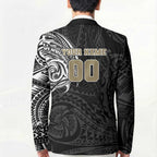Personalized Collingwood Magpies Polynesian Blazer Tribal Chest and Sleeve Tattoo Heritage Warrior
