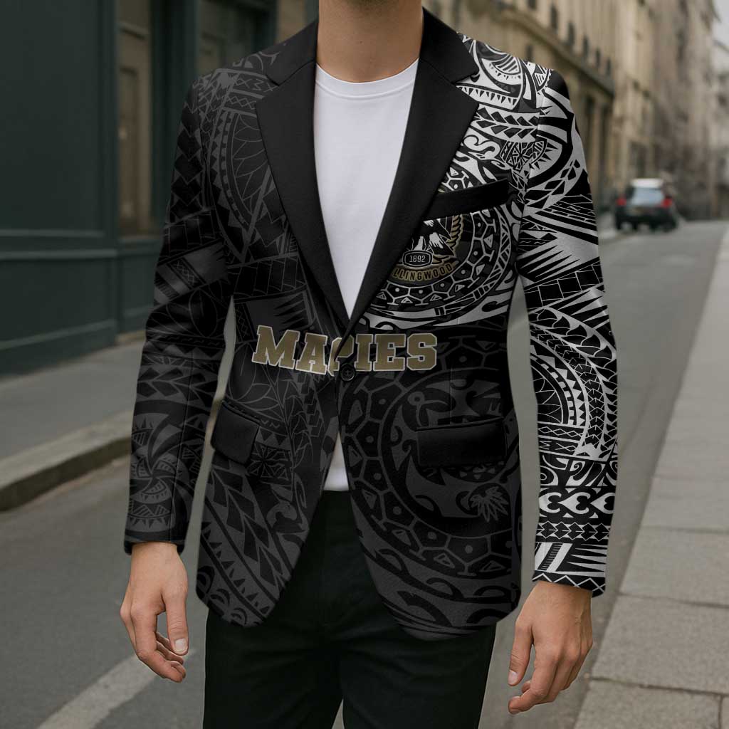 Personalized Collingwood Magpies Polynesian Blazer Tribal Chest and Sleeve Tattoo Heritage Warrior