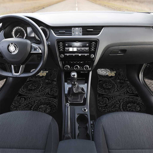 Personalized Collingwood Magpies Polynesian Car Mats Tribal Chest and Sleeve Tattoo Heritage Warrior