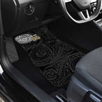 Personalized Collingwood Magpies Polynesian Car Mats Tribal Chest and Sleeve Tattoo Heritage Warrior