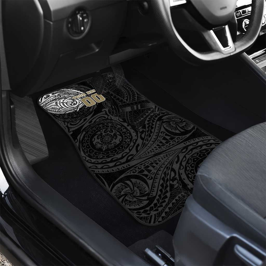 Personalized Collingwood Magpies Polynesian Car Mats Tribal Chest and Sleeve Tattoo Heritage Warrior