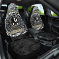 Personalized Collingwood Magpies Polynesian Car Seat Cover Tribal Chest and Sleeve Tattoo Heritage Warrior