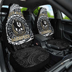 Personalized Collingwood Magpies Polynesian Car Seat Cover Tribal Chest and Sleeve Tattoo Heritage Warrior