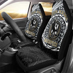 Personalized Collingwood Magpies Polynesian Car Seat Cover Tribal Chest and Sleeve Tattoo Heritage Warrior