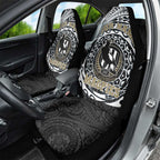 Personalized Collingwood Magpies Polynesian Car Seat Cover Tribal Chest and Sleeve Tattoo Heritage Warrior