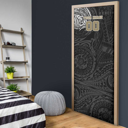 Personalized Collingwood Magpies Polynesian Door Cover Tribal Chest and Sleeve Tattoo Heritage Warrior
