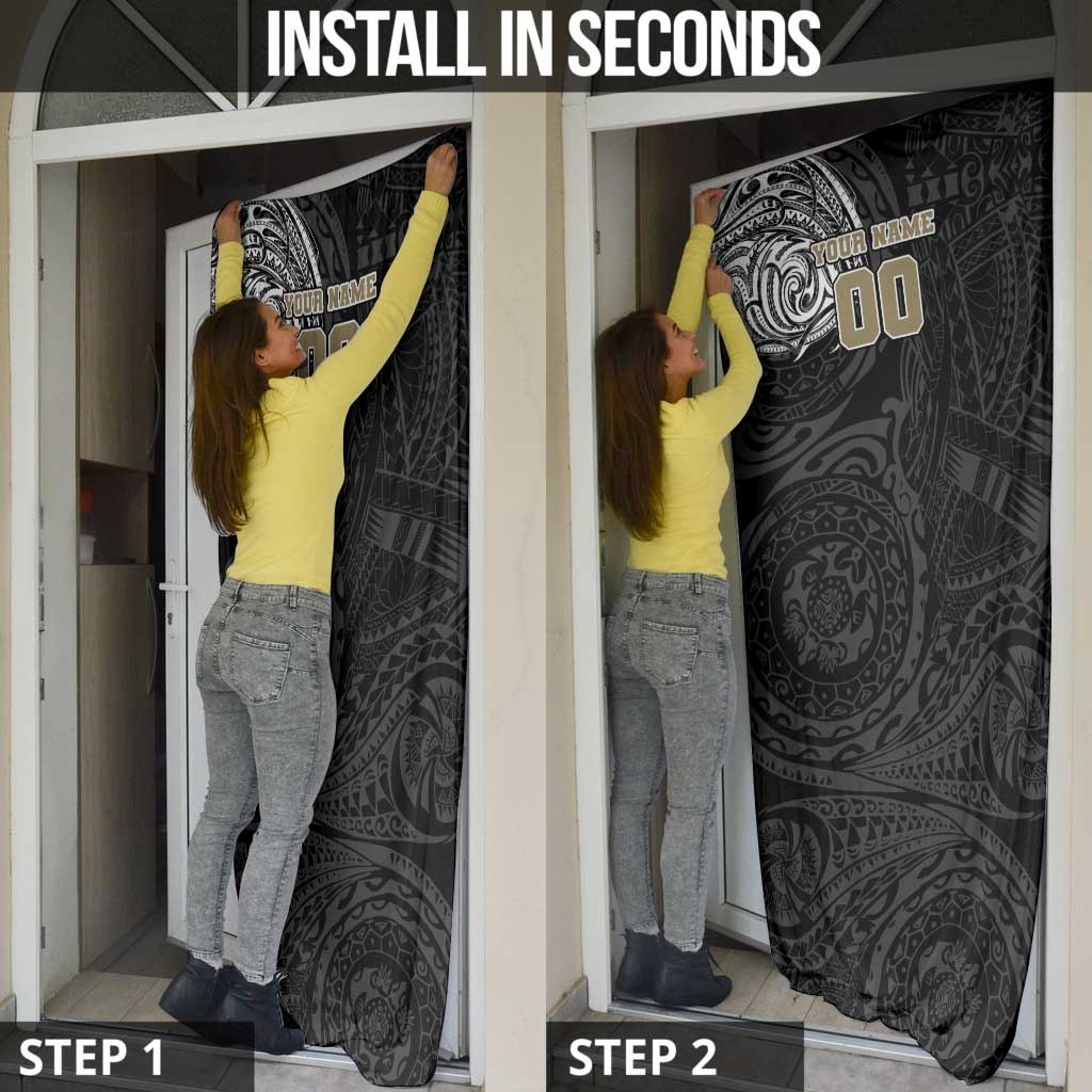 Personalized Collingwood Magpies Polynesian Door Cover Tribal Chest and Sleeve Tattoo Heritage Warrior