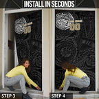 Personalized Collingwood Magpies Polynesian Door Cover Tribal Chest and Sleeve Tattoo Heritage Warrior