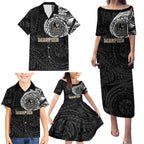 Personalized Collingwood Magpies Polynesian Family Matching Puletasi and Hawaiian Shirt Tribal Chest and Sleeve Tattoo Heritage Warrior