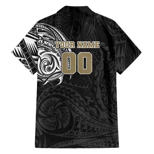 Personalized Collingwood Magpies Polynesian Family Matching Tank Maxi Dress and Hawaiian Shirt Tribal Chest and Sleeve Tattoo Heritage Warrior
