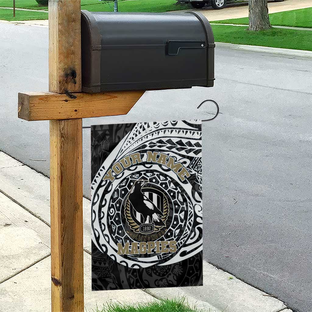 Personalized Collingwood Magpies Polynesian Garden Flag Tribal Chest and Sleeve Tattoo Heritage Warrior
