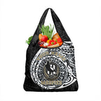 Personalized Collingwood Magpies Polynesian Grocery Bag Tribal Chest and Sleeve Tattoo Heritage Warrior