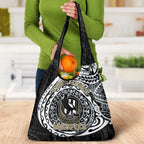 Personalized Collingwood Magpies Polynesian Grocery Bag Tribal Chest and Sleeve Tattoo Heritage Warrior