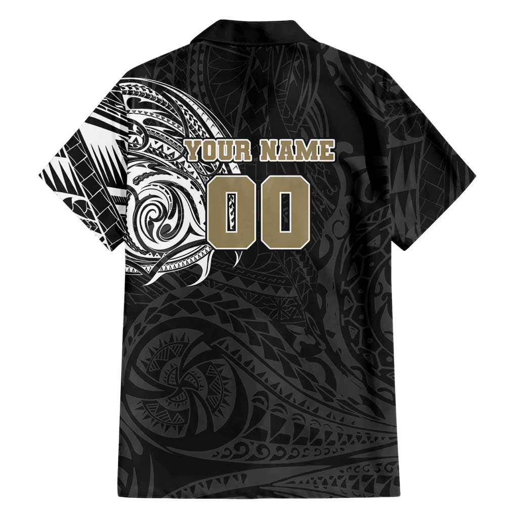 Personalized Collingwood Magpies Polynesian Hawaiian Shirt Tribal Chest and Sleeve Tattoo Heritage Warrior