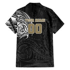 Personalized Collingwood Magpies Polynesian Hawaiian Shirt Tribal Chest and Sleeve Tattoo Heritage Warrior