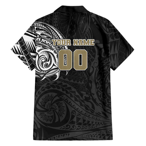 Personalized Collingwood Magpies Polynesian Hawaiian Shirt Tribal Chest and Sleeve Tattoo Heritage Warrior