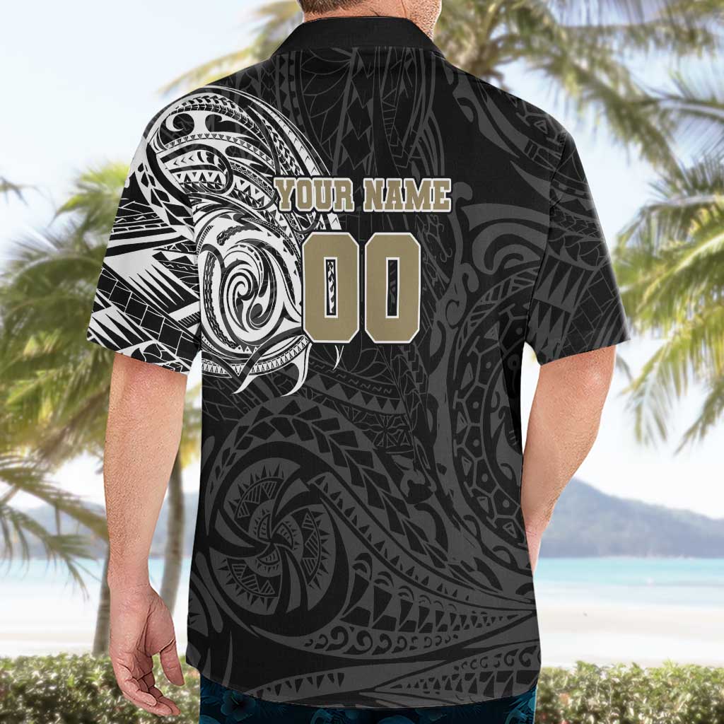 Personalized Collingwood Magpies Polynesian Hawaiian Shirt Tribal Chest and Sleeve Tattoo Heritage Warrior