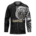 Personalized Collingwood Magpies Polynesian Hockey Jersey Tribal Chest and Sleeve Tattoo Heritage Warrior