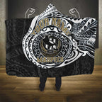 Personalized Collingwood Magpies Polynesian Hooded Blanket Tribal Chest and Sleeve Tattoo Heritage Warrior