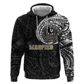 Personalized Collingwood Magpies Polynesian Hoodie Tribal Chest and Sleeve Tattoo Heritage Warrior