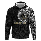 Personalized Collingwood Magpies Polynesian Hoodie Tribal Chest and Sleeve Tattoo Heritage Warrior