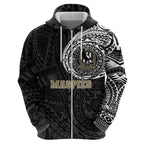 Personalized Collingwood Magpies Polynesian Hoodie Tribal Chest and Sleeve Tattoo Heritage Warrior