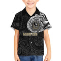 Personalized Collingwood Magpies Polynesian Kid Hawaiian Shirt Tribal Chest and Sleeve Tattoo Heritage Warrior