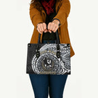 Personalized Collingwood Magpies Polynesian Leather Bag Tribal Chest and Sleeve Tattoo Heritage Warrior