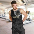Personalized Collingwood Magpies Polynesian Men Tank Top Tribal Chest and Sleeve Tattoo Heritage Warrior