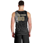 Personalized Collingwood Magpies Polynesian Men Tank Top Tribal Chest and Sleeve Tattoo Heritage Warrior