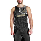 Personalized Collingwood Magpies Polynesian Men Tank Top Tribal Chest and Sleeve Tattoo Heritage Warrior