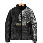 Personalized Collingwood Magpies Polynesian Padded Jacket Tribal Chest and Sleeve Tattoo Heritage Warrior