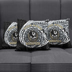 Personalized Collingwood Magpies Polynesian Pillow Cover Tribal Chest and Sleeve Tattoo Heritage Warrior