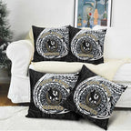 Personalized Collingwood Magpies Polynesian Pillow Cover Tribal Chest and Sleeve Tattoo Heritage Warrior