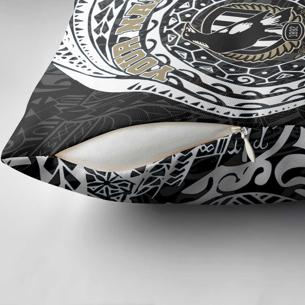 Personalized Collingwood Magpies Polynesian Pillow Cover Tribal Chest and Sleeve Tattoo Heritage Warrior