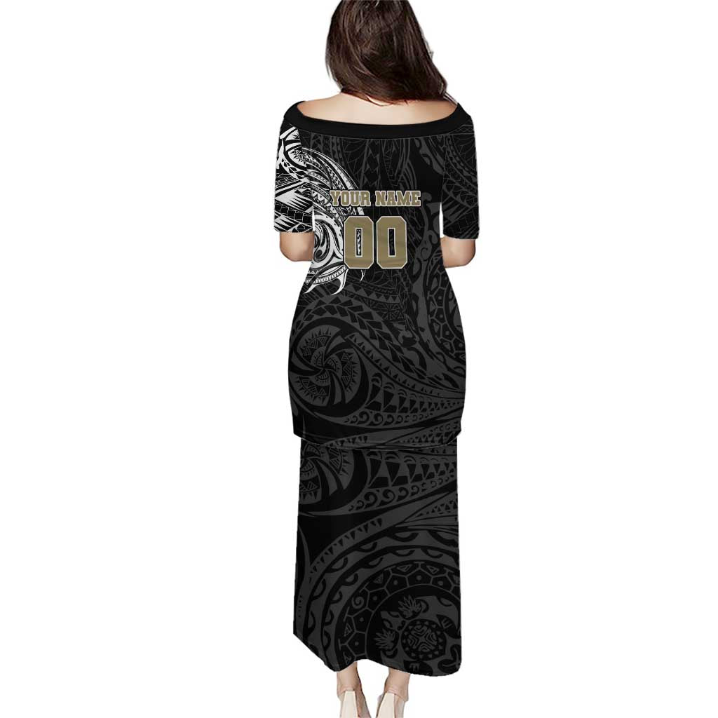 Personalized Collingwood Magpies Polynesian Puletasi Tribal Chest and Sleeve Tattoo Heritage Warrior