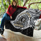 Personalized Collingwood Magpies Polynesian Quilt Tribal Chest and Sleeve Tattoo Heritage Warrior