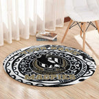 Personalized Collingwood Magpies Polynesian Round Carpet Tribal Chest and Sleeve Tattoo Heritage Warrior