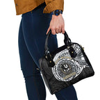 Personalized Collingwood Magpies Polynesian Shoulder Handbag Tribal Chest and Sleeve Tattoo Heritage Warrior